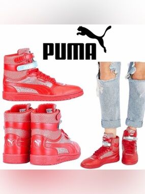 PUMA Sky II Hi Future Minimal Sneaker in Barbados Cherry Red Women’s Size 7 NIB